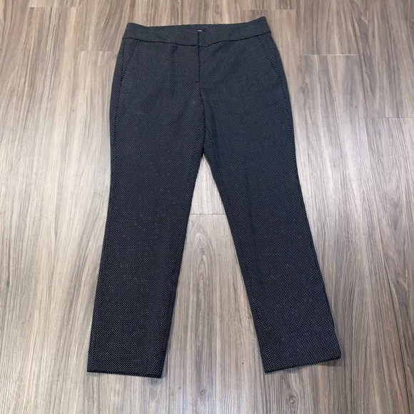 Ann Taylor Black w/ White Polk-A-Dots Slack Trousers Pants Signature Size 2 - Picture 1 of 8